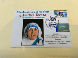 (2 J 39) 25th Anniversary Of The Death Of Mother Teresa In India On 5 Sep. 1997 - Papua New Guinea M. Teresa Stamp - Madre Teresa