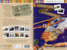 COLLECTOR De 2012 "L'AVENTURE DE L'AEROPOSTALE - Feuillet De 10 Timbres Adhésifs Lettre Verte 20g" (sous Blister) - Collectors