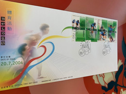 Hong Kong Stamp FDC Sports Cycling - Cartas