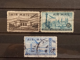 FRANCOBOLLI STAMPS U.S.A. UNITED STATES STATI UNITI 1947 USED SERIE COMPLETA COMPLETE AIR MAIL AERIENNE POSTA  OBLITERE' - 2a. 1941-1960 Oblitérés