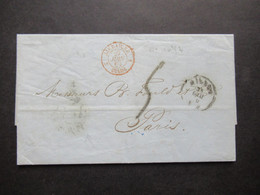 Italien 1860 Faltbrief Mit Inhalt Milano / Milan - Paris Roter Stempel Sardaigne 3 Culoz 3 - Sardinien