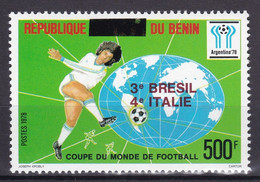 BENIN 2009 MICHEL 1644 500F - COUPE DU MONDE DE FOOTBALL WORLD CUP ARGENTINE 1978 - OVERPRINTED OVERPRINT SURCHARGE MNH - Bénin – Dahomey (1960-...)