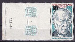 BENIN 1979 MICHEL E198 50F /90F Val. 100€ - KONRAD ADENAUER - OVERPRINTED OVERPRINT SURCHARGE MNH - Bénin – Dahomey (1960-...)