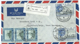 Jerusalem 1966 - Jordan Jordanie Palestine Israel - PAR AVION  R - Letter.PAR AVION  Via Germany,1966 Bank - Jordan