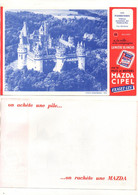 Buvard La Pile Mazda Lumière Blanche Piles Et Boitiers Cipel Oise Château Pierrefonds - Format : 20.5x13.5 cm - Batterijen