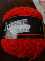 6 Pelotes De Laine Coton  Avec Bouclettes   Jessy     Rouge - Wolle