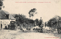 Sillé Le Guillaume     72       Chasse à Courre .Equipage Au Saut Du Cerf     ( Voir Scan) - Sille Le Guillaume