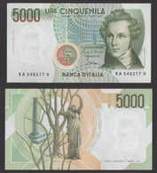 ITALIA 1985 LIRE 5000 VINCENZO BELLINI LETTERA A DECRETO 31/01/1985 - 5000 Lire