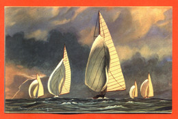 CPA Illustrateur Haffner Bateau Voiliers " Vent Arrière " Collection De La Ligue Maritime Et Coloniale - Haffner