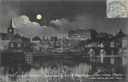 Sillé Le Guillaume          72         Eglise Notre Dame . Vieix Ponts . Carte à La Lune                     (voir Scan) - Sille Le Guillaume