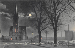 Sablé Sur Sarthe         72         Eglise, Vue Du Quai . Carte à La Lune                     (voir Scan) - Sable Sur Sarthe