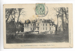 SAINT BENOIT Vienne Cpa Le Château Façade Ouest + CAD Facteur Boîtier Sur Type Blanc 1906     ....G - Saint Benoît