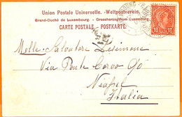 99356 - LUXEMBOURG - Postal History  -  POSTCARD  To ITALY  1901 - Other & Unclassified