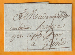 1804 -  Marque Postale P Dans Triangle Noir Ouvert PARIS Sur LAC Vers GAND, GENT, Belgique, Période Française - 1801-1848: Voorlopers XIX