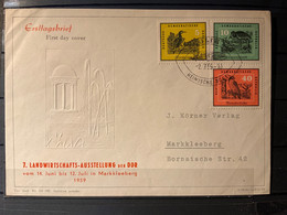MiNr. 698, 699, 703 Deutschland Deutsche Demokratische Republik 1959, 2. Juli. Heimische Vögel.  Brylka; Odr. DWD (510) - 1e Dag FDC (vellen)
