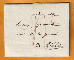1800 -  Marque Postale 57 DOUAY DOUAI Sur Lettre Pliée Avec Correspondance Vers LILLE, Rue De La Guerre - Taxe 5 - 1801-1848: Précurseurs XIX