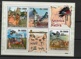 AMERICAN INDIANS  -ST THOMAS PRINCE- 2009 - NATIVE AMERICANS SHEETLET OF 4  MINT NEVER HINGED - Indiens D'Amérique