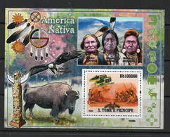 AMERICAN INDIANS  -ST THOMAS PRINCE- 2009 - NATIVE AMERICANS SOUVENIR SHEET  MINT NEVER HINGED - Indios Americanas