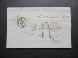 Belgien 1858 Faltbrief Mit Inhalt Stempel K2 Bruxelles Und Roter K2 Belg. 5 Valenciennes Rückseitig 3 Stempel / Bahnpost - 1849-1865 Médaillons (Autres)