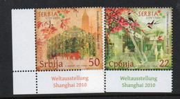 EXPOSITIONS  -  SERBIA - 2010 - SHANGHAI EXPOSITION SET OF 2   MINT NEVER HINGED - 2010 – Shanghai (Chine)