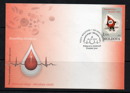 MEDICINE  - MOLDOVA - 2016 - BLOOD DONORS ON ILLUSTRATED FDC - Drogue