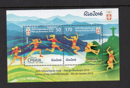 OLYMPICS -  SERBIA   - 2016 - RIO  OLYMPICS SOUVENIR SHEET   MINT NEVER HINGED - Summer 2016: Rio De Janeiro