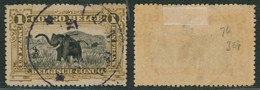Congo Belge - Mols : N°70 Obl Simple Cercle "Tumba" (2 étoiles) / éléphant - Used Stamps