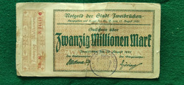 GERMANIA Zweibrücken 20 Milioni  MARK 1923 - Kiloware - Banknoten