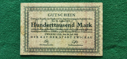 GERMANIA Zwickau 100000 MARK 1923 - Alla Rinfusa - Banconote