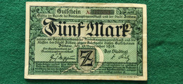 GERMANIA  Zittau 5 MARK 1918 - Vrac - Billets