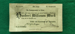 GERMANIA Zittau 100 Milioni MARK 1923 - Lots & Kiloware - Banknotes