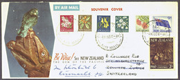 New Zealand Multifranked Illustrated Souvenir Cover Posted 1960 To Switzerland B220901 - Brieven En Documenten