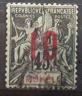 MOHELI , 1912 , Type Groupe Surchargé  Yvert No 21, 10 Sur 45 C Obl , TB - Gebraucht