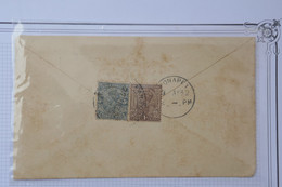 BD5 BURMA BIRMANIE MYANMAR BELLE LETTRE ENTIER INDIA POSTAGE  1932 RANGOON POUR KONAPET VIA MADRAS +AFFR. INTERESSANT - Birmanie (...-1947)