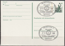 BRD Ganzsache 1989 Mi-Nr. P 143I Sonderst. München 12.Heim+Hadwerk 27.11.1989 (PK 17 )günstige Versandkosten - Postkarten - Gebraucht