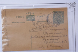 BD5 BURMA BIRMANIE MYANMAR BELLE LETTRE ENTIER INDIA POSTAGE  1933 RANGOON POUR BASSEIN  +AFFR. INTERESSANT - Burma (...-1947)