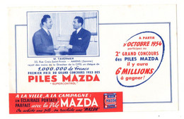 Buvard 1.000.000 Fr Francs Premier Prix Du Grand Concours 1953 Des Piles Mazda Supercontrol - Format : 20.5x13 Cm - Batterie