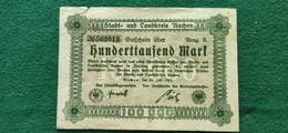 GERMANIA Aachen 100000 MARK 1923 - Alla Rinfusa - Banconote