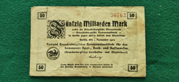 GERMANIA Berlino 50 Miliardi MARK 1923 - Alla Rinfusa - Banconote
