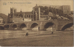 Huy   -   Le Pont, La Citadelle Et La Collégiale.  -   1938   Naar  Poperinghe - Hoei