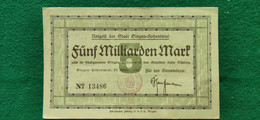 GERMANIA  Giengen 5 Miliardi   MARK 1923 - Kilowaar - Bankbiljetten