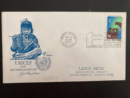 LETTRE TP UNICEF 4c OBL.MEC. DEC 4 1961 UNITED NATIONS NEW YORK - Briefe U. Dokumente