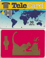 Pakistan - TeleCard - Jurassic Park Dinosaurs, Red Issue - Dinosaur #1A (With 1 Dot At Right Middle), SC7, 30U, Used - Pakistán