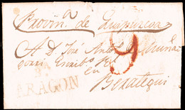 Zaragoza - Prefilatelia - Borja PE 4N - 1826 - Carta A Besategui + Porteo "9" - ...-1850 Prefilatelia