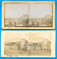 Seine Et Marne * Lagny-sur-Marne Pont Détruit * 2 Photos Stéréoscopiques 1914 - Stereoscopio