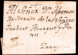 Zaragoza - Prefilatelia - Tarazona PE 3N - 1810 - Carta A Zaragoza + Porteo "6" - ...-1850 Prefilatelia