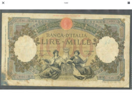 Italia Regno Banconota Da 1000  Lire Vittorio Emanuele III Decreto   20 Marzo 1941 Rara Ottima Conservazione - 1000 Liras