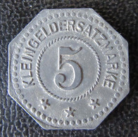 Jeton Mulhouse / Mülhausen 5 Pfennig 1917 En Zinc - Kleingeldersatzmarke - SUP Très Belle Qualité - Monetary/Of Necessity