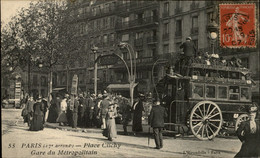 75 - PARIS - Place Clichy - Gare Du Métropolitain - Omnibus - Entrée Métro - Public Transport (surface)