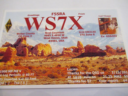 Carte  Radio Amateur Ancienne/ QSL/ USA/ Utah /2011      CRA31 - Autres & Non Classés